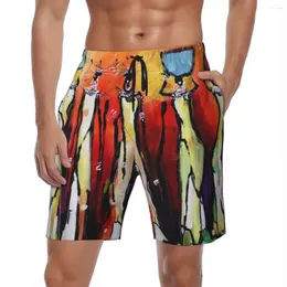 Shorts masculinos moda de banho africana Board Summer Summer Black Women Women Hawaii Beach Man Print Sports Fitness Swim Swim Swim Rombo de natação seco