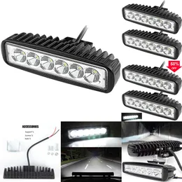 2024 6 LED 18W CAR LED TRABALHO LUZ DRL DRL Alto brilho Spotlight Highlight Offroad Automobile Truck Driving Fartlight Fog Lamp 12V