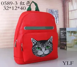 Moda deri büyük kapasiteli Men039s sırt çantası dişi sırt çantası kedi siyah kırmızı 321240cm5458296
