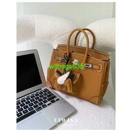 Cargo Totes Bk Cloth Handbag Canvas Patchwork Leather 25cm Portable Pocket Platinum Bag Highend Fashion Versatile One Shoulder Genuine Leat have logo HBVHY4