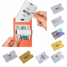 10pcs anti -roubo bancário de cartão de crédito protetor NFC RFID Bloqueio de bloqueio da carteira Tampa da carteira de alumínio Id Busin Card Case W4FM#