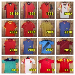 2010 Spain retro soccer Jerseys 1996 2002 08 12 18 Camiseta de futbol RAUL XAVI Hierro LUIS ENRIQUE ALONSO Caminero Iniesta PUYOL PIQUE TORRES Guerrero Guardiola 88