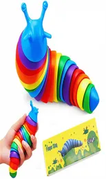 DHL Rainbow 3D Slug Fidget Toy Articulated Flexible Releal Antianxiety Slug Sensory Toy for Children adulto Whole5800551