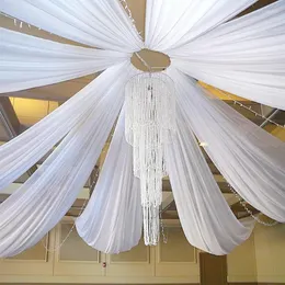 Cerimônia de cortina teto de casamento arco arco drapeing telhado de teto decoração de chiffon tule sheer