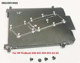 Gabinete Nigudeyang Novo para HP Probeok 640 645 650 655 G4 G5 SATA HDD SSD 2.5 Caddy do suporte do disco rígido Caddy Frame