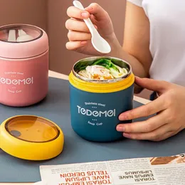 Ny 2024 mini termisk lunchlåda matbehållare med sked rostfritt stål vaccum cup sopp kopp isolerad lunchlåda taza desayuno portatil