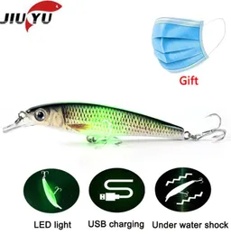 Jiuyu Jerkbait Elektrische Vibration LED Fischereilicht Locker Köder zuckt Köder wieder aufladbare Köder Wobbler Minnow Bass Karpfen 208064367