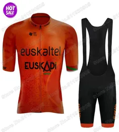 레이싱 세트 프로 팀 남성 소송 euskaltel dba euskadi 2021 사이클링 저지 세트 짧은 슬리브 셔츠로드 자전거 스포츠 마모 maillot4657358