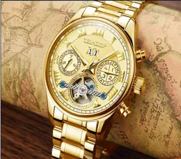 USA Style Automatic Mechanical Gold Watch for Men New Day Month Month Clock Clock Charm Classic Mens Designer Wrist Watches Gift BO2814439