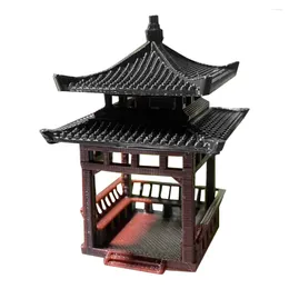 Dekoracje ogrodowe pawilon małe ozdoby altanę miniaturową figurę akwarium ozdoby pagoda posąg statua zewnętrzna plastikowa pulpit