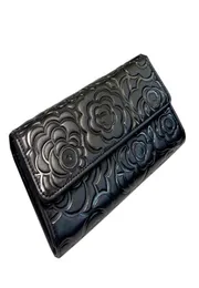 22ss Long Wallet Top Leather Classic Black Quilted Comellia Hardware Metal Zip Flap Bag Crossbody Luxury Designer Ladies Clutch SH1650393
