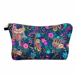 Linda bolsa de lápis impressa mkey fi feminino de cosméticos para viajar bolsa de armazenamento colorida para senhora pequena presente 801h#