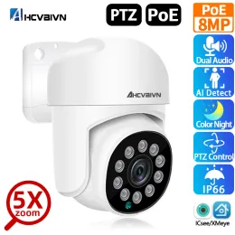 System 8mp Xmeye Poe Surveillance Smart Auto Tracking Two Way Audio Color Night Vision Poe Ptz Outdoor Video Cctv Security Camera P2p