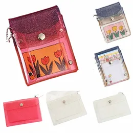 FI Transparent Waterproof PVC Women Case Case Case Busin Card Card Credit Card Bag ID Mini Wallet Girls Coin Borsa H4EQ#