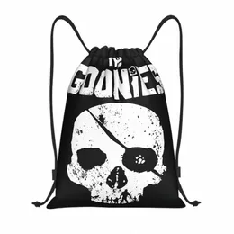 La borsa per spago per palestra sportiva con ginnastica sportiva del logo Skull Skull per esercizio V4Q6#
