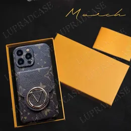 Дизайнер iPhone Phone Case 15 14 Pro Max Lu Mirror с кожаными слотами карт Hi качественный кошелек 18 17 16 15pro 14pro 13pro 12pro 13 12 Plus Case с логотипом коробкой