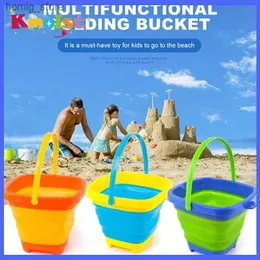 Sand Play Water Fun Childrens game water toy foldable portable sand bucket summer outdoor toy beach toy childrens game beach toy Y240416