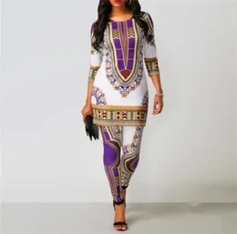 Afrikanische DRS für Frauen 2020 News Top Hosenanzug Dashiki Print Ladies Clobe Robe Africin Bazin Mode Kleidung T2006307673173