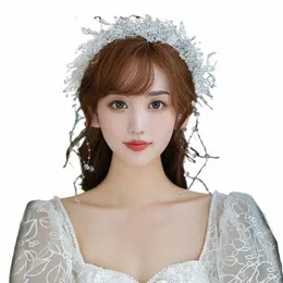 Schöne handgefertigte klare Kristallbruten Ressenhaarbänder Braut Barrettes Kopfkristall Hochzeit Haar Akomiteur U68K#