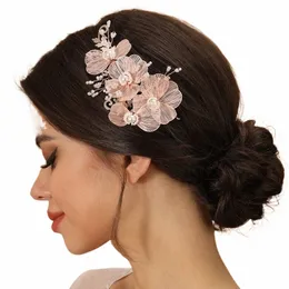 Fi Vendita a caldo Fi Matrimonio da sposa Para fatta a mano Tiara Fr Lear Pearl Accories Canda per capelli 863P#