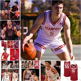 Stanford Cardinal Basketball Jersey 11 Ryan Agarwal 5 Michael O'Connell 23 Brandon Angel Spencer Jones James Keefe Jarvis Moss Custom Stitched Stanford Jerseys