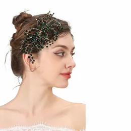 Fi الزفاف Accories Full Crystal Rhineste Tiara Hair Comb Comb Women Bride Handmade Headpiece Addlepiece X6vn#