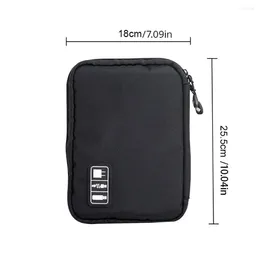 Depolama Çantaları USB Kablosu Elektronik Aksesuarlar Çanta Çok Amaçlı Siyah ve Yeşil Dikdörtgen Şekil