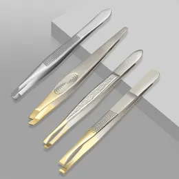 2024 Eyebrow Tweezer Stainless Steel Beauty Clip Slant Tip Flat Tip Eyebrow Tweezer Clip for Eyebrow Trimming Face Hair Removal Tools