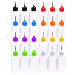 Bottiglie di stoccaggio 100 pezzi 30 ml LDPE bottiglia vuota di plastica riutilizzabile con fiale applicatore a punta di precisione per pittura acrilica artigianale quilling fai da te