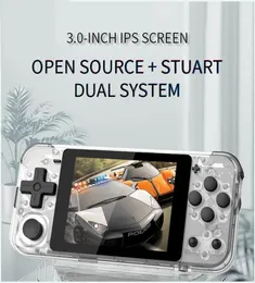 Powkiddy Q90 3 인치 IPS 화면 핸드 헬드 콘솔 듀얼 오픈 시스템 게임 콘솔 16 시뮬레이터 레트로 PS1 어린이 선물 3D 새로운 게임 10pcs6190989