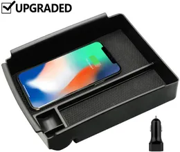 Wireless Charger Center Console Organizer Armrest Storage Box Holder Tray Builtin Wireless USB Car Charger for Tesla Model X Mode7050084