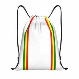 Rasta Stripe Rasta Color الرباط على ظهر حقيبة رياضية رياضية للرجال للنساء متجر جامايكي Sackpack A3fy#