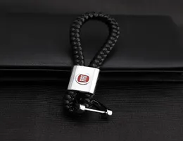 Geflochtener Lederauto -Badge Key Ring Seil gewebter Schlüsselbund -Charme -Key -Kette für Ford Benz Audi BMW Fiat Peugeot Mini5365273