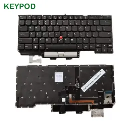 Tangentbord Ny oss engelska för IBM ThinkPad X1 Carbon 2017 2018 Gen 5: e 6: e bakgrundsbelysning Silver med Point Stick Notebook Laptop Keyboard