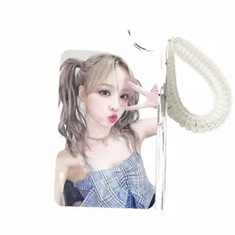 Acryl Clear Clear Double Card Protective Cover Elastic Keychain Public Transportati Card Small Card Acc Ctrol Cover S8UF#