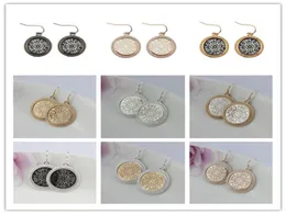 Boutique de presente de Natal Filigree Round Brincos geométricos de dois tons Brincos de filigrana para mulheres Filtrae Filigree Padrão Declaração 7899569