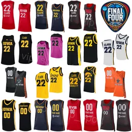 Kadın Indiana Fever Jersey Kolej Basketbol 2024 Final Four Shirt Lady 22 Caitlin Clark 45 Hannah Stuelke 20 Kate Martin Sydney Affolter Molly Davis Iowa