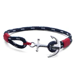 Tom Hope 4 size red thread chains stainless steel anchor charms bracelet with box and TH011425521