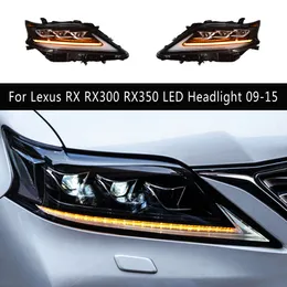 Dla Lexus RX RX300 RX350 Zespół reflektorów LED 09-15 Daytime Runging Light Streamer Turn Signal Lampa