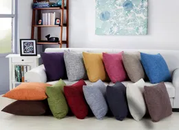 Домохозяйство сплошной цветовой мешковины простые чехлы для подушки чехлы для подушки квадратные квадратные квадраты.