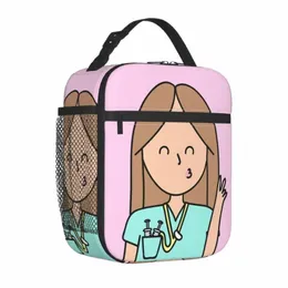 Безымянные изолированные сумки для ланча кулерные сумки обед Ctainer Enfermera en Докторская медсестра медицинская медицинская тотация на обед в колледже R877#