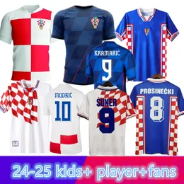 24 25Croatia Soccer Jersey Copa Euro Novo 2025 Croatie seleção Nacional Camisa de futebol masculino Kit Kit Home White Away Blue Men Uniforme Modric Kovacic Pasalic Perisic