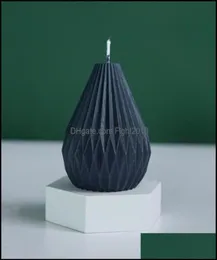 Artes artesanais Crafts Presentes Ferramentas para Gardencraft Home Linhas geométricas Formas de pêra Candle Mold Stripe cônico Sile mofo