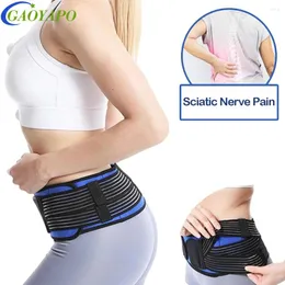 허리 지지대 1pcs Sacroiliac Si Joint Hip Belt anti-slip 조절 가능한 허리 좌골 신경통 통증 완화 다리와 함께 골반