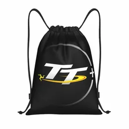 isle Of Man TT Drawstring Backpack Women Men Sport Gym Sackpack Foldable Motorcycle Training Bag Sack f30T#
