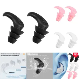 2024 2Pcs Silicone Anti Noise Ear Plug Earplugs Waterproof Swimming Ear Protection Noise Reduction Swim Earplugs For Sleeping Travel