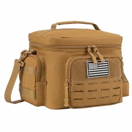 tactical Lunch Bag for Men Military Heavy Duty Lunch Box Work Leakproof Insulated Durable Thermal Cooler Bag Meal Cam Picnic y8no#