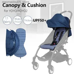 Stroller Parts Accessories Baby stroller accessories 6+suitable for YOYO 2/YOYO+roof cover with thick fabric replacement sunshade 1 1 material Q240416