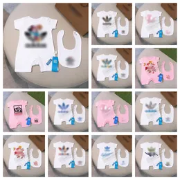 Baby designer rompers con bocconi da 2 pc set 0-24 mesi per ragazzi lettere stampare cortometrali salti di cotone neonati di cotone morbido calibro abbigliamento z7726