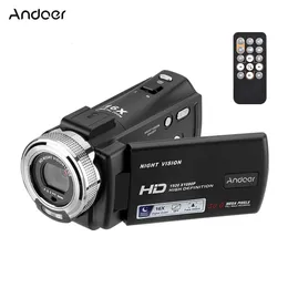 Andoer v12 Video Camera 1080p 16x Цифровая портативная видеокамера с 30 -дюймовым ЖК -экраном 30 Мп ночного видения украшения лица 240407